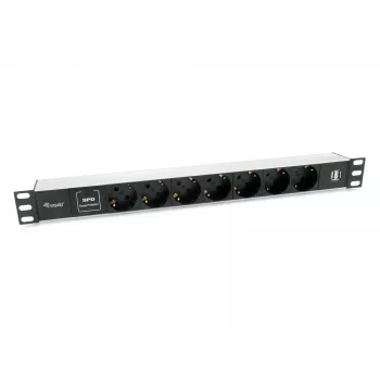 Unidad de distribución de energía (PDU) Equip 333315 7 salidas AC 1U negro, plata