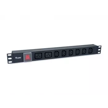 Regleta de enchufes Equip 8 tomas, 6 x IEC-C13 + 2 x IEC-C19, interruptor de encendido/apagado, carcasa de aluminio