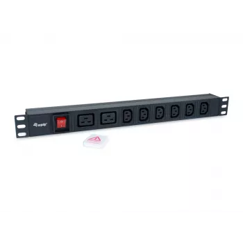 Regleta de enchufes Equip 8 tomas, 6 x IEC-C13 + 2 x IEC-C19, interruptor de encendido/apagado, carcasa de aluminio