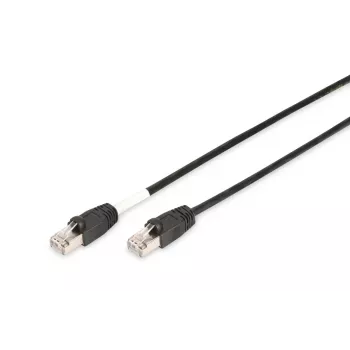 Cable de conexión exterior DIGITUS – CAT6 – S/FTP – con pasacables – Cu – 5 m – funda negra