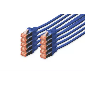 Cable de red DIGITUS - CAT6 - S/FTP - Snagless - Cu - 2m - azul - pack de 10