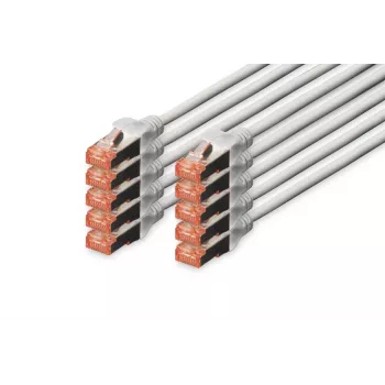 Cable de red DIGITUS - CAT6 - S/FTP - Snagless - 50 cm - gris - pack de 10