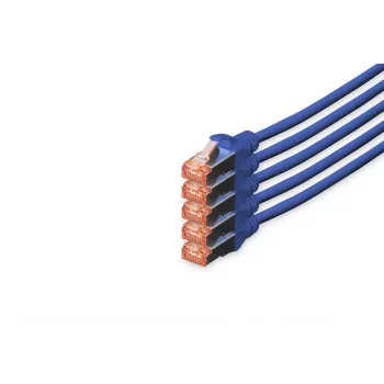 Cable de red DIGITUS - CAT6 - S/FTP - Snagless - Cu - 10m - azul - pack de 5