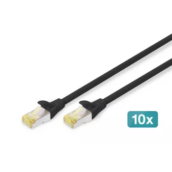Latiguillo DIGITUS - CAT6a - S/FTP - Snagless - Cu - 0,5 m - negro - pack de 10
