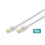 DIGITUS Cable de conexión CAT6A S/FTP, 2 m, gris, pack de 10