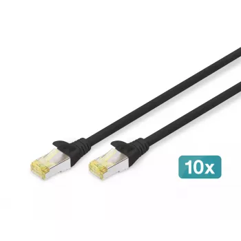 Latiguillo DIGITUS - CAT6a - S/FTP - Snagless - 3 m - negro - pack de 10