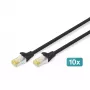Latiguillo DIGITUS - CAT6a - S/FTP - Snagless - 3 m - negro - pack de 10