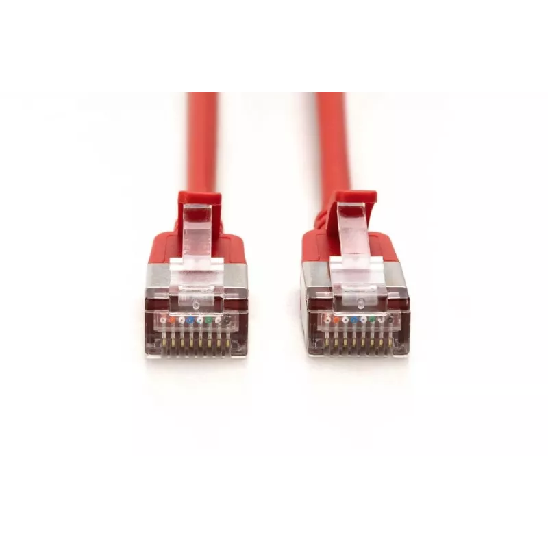 Latiguillo plano DIGITUS - CAT6A - F-FTP - 30 cm - rojo