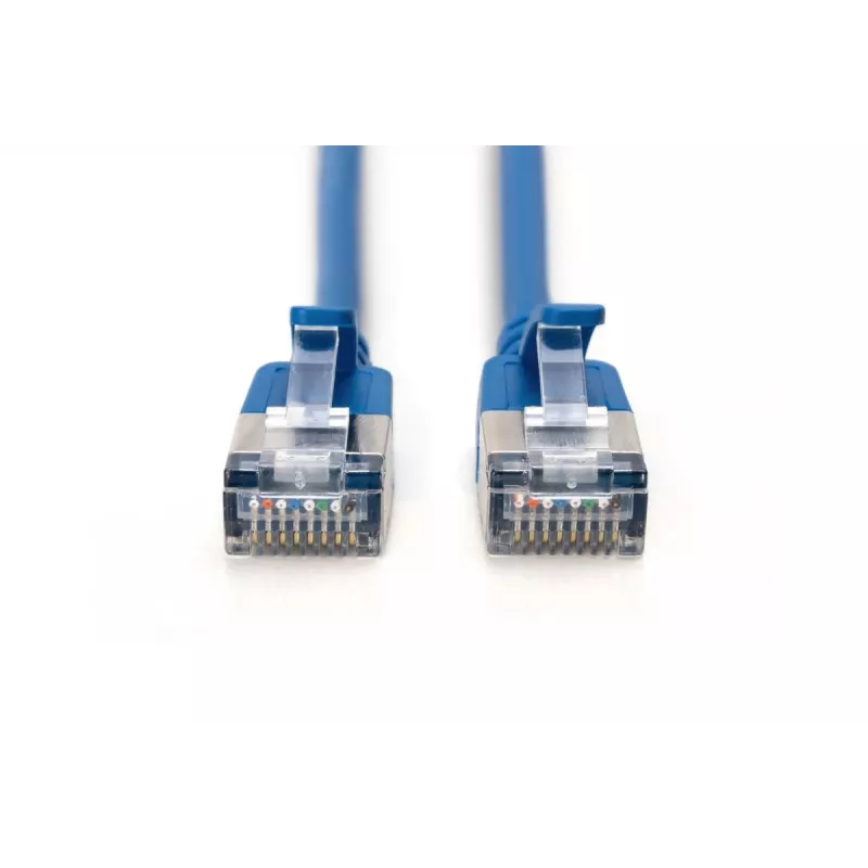 Latiguillo plano DIGITUS - CAT6A - F-FTP - 30 cm - azul