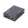 Conversor de medios DIGITUS, SFP 10/100/1000Base-T a SFP Open Slot, incl. fuente de alimentación sin módulo SFP