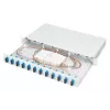 DIGITUS Caja de empalme de fibra óptica, 1U, equipada con 12x SC dúplex, incl. tornillo M25, cassette de empalme, pigtails de colores OS2, adaptador