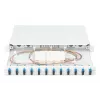 DIGITUS Caja de empalme de fibra óptica, 1U, equipada con 12x SC dúplex, incl. tornillo M25, cassette de empalme, pigtails de colores OS2, adaptador