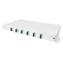 DIGITUS Caja de empalme deslizante de fibra óptica, 1U, equipada con 6x SC dúplex, incl. tornillo M25, cassette de empalme pigtails de colores OM3, adaptador