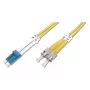 DIGITUS Cable de parcheo de fibra óptica, LC a ST OS2, monomodo 09/125 µ, dúplex, longitud 2 m