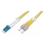 DIGITUS Cable de parcheo de fibra óptica, LC a ST OS2, monomodo 9/125 µm, dúplex, longitud 3 m