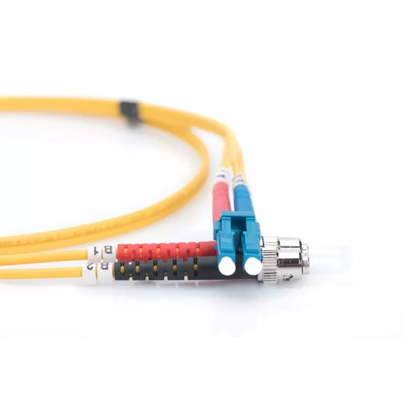 DIGITUS Cable de parcheo de fibra óptica, LC a ST OS2, monomodo 9/125 µm, dúplex, longitud 3 m