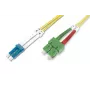DIGITUS Cable de parcheo de fibra óptica SC (APC) a LC (PC), monomodo 09/125 µ, dúplex longitud 2 m