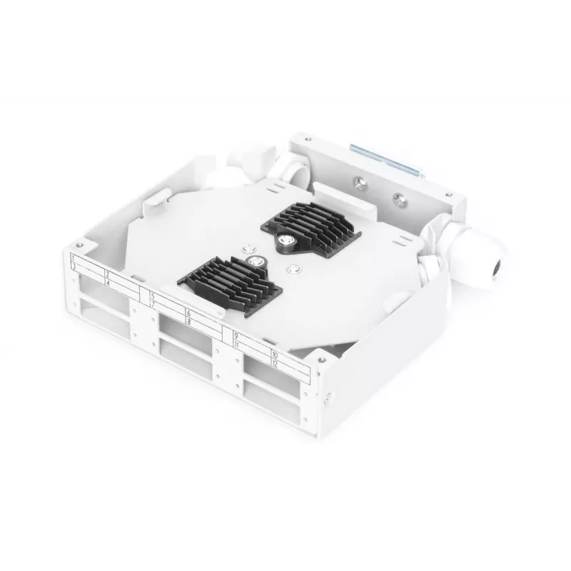 DIGITUS Caja de empalme para carril DIN para 6x acopladores SC//DX, color gris