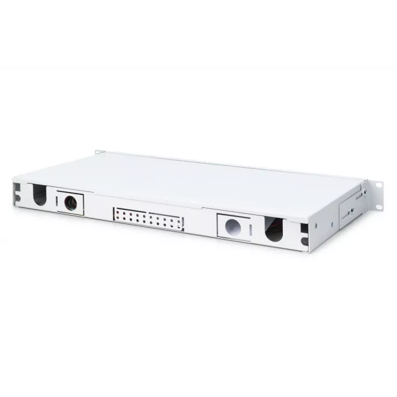Caja de empalme de fibra óptica DIGITUS, 1HE, equipada con 12x LC-Duplex, incl. tornillos M25, cassette de empalme OM3, pigtails de colores, adaptador
