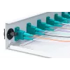 Caja de empalme de fibra óptica DIGITUS, 1HE, equipada con 12x LC-Duplex, incl. tornillos M25, cassette de empalme OM3, pigtails de colores, adaptador