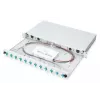 Caja de empalme de fibra óptica DIGITUS, 1HE, equipada con 12x LC-Duplex, incl. tornillos M25, cassette de empalme OM3, pigtails de colores, adaptador