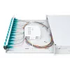 Caja de empalme de fibra óptica DIGITUS, 1HE, equipada con 12x LC-Duplex, incl. tornillos M25, cassette de empalme OM3, pigtails de colores, adaptador