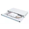 DIGITUS Caja de empalme deslizante de fibra óptica, 1U, equipada con 24x LC dúplex, incl. tornillo M25, cassette de empalme pigtails de colores OM4, adaptador
