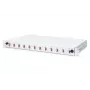DIGITUS Caja de empalme deslizante de fibra óptica, 1U, equipada con 12x LC dúplex, incl. tornillo M25, cassette de empalme pigtails de colores OM4, adaptador