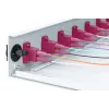 DIGITUS Caja de empalme deslizante de fibra óptica, 1U, equipada con 12x LC dúplex, incl. tornillo M25, cassette de empalme pigtails de colores OM4, adaptador