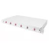 Caja de empalme de fibra óptica extraíble DIGITUS, 1HE, equipada con 6x LC-Duplex, incl. tornillo M 25, cassette de empalme OM4 pigtails de colores, adaptador