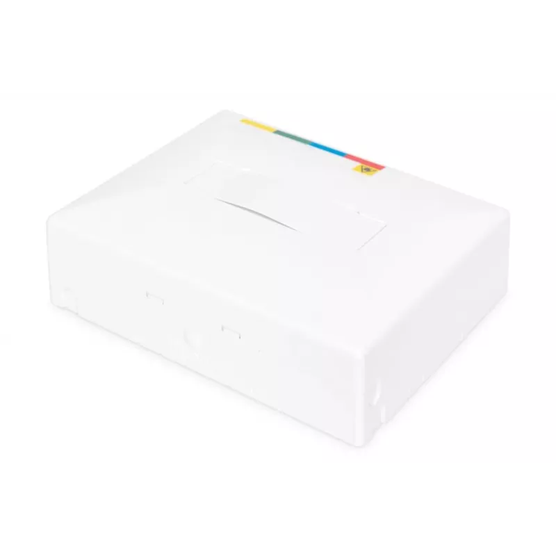 DIGITUS Caja FTTH, con superficie de adaptador 4x SC (APC) SX y montaje en carril DIN