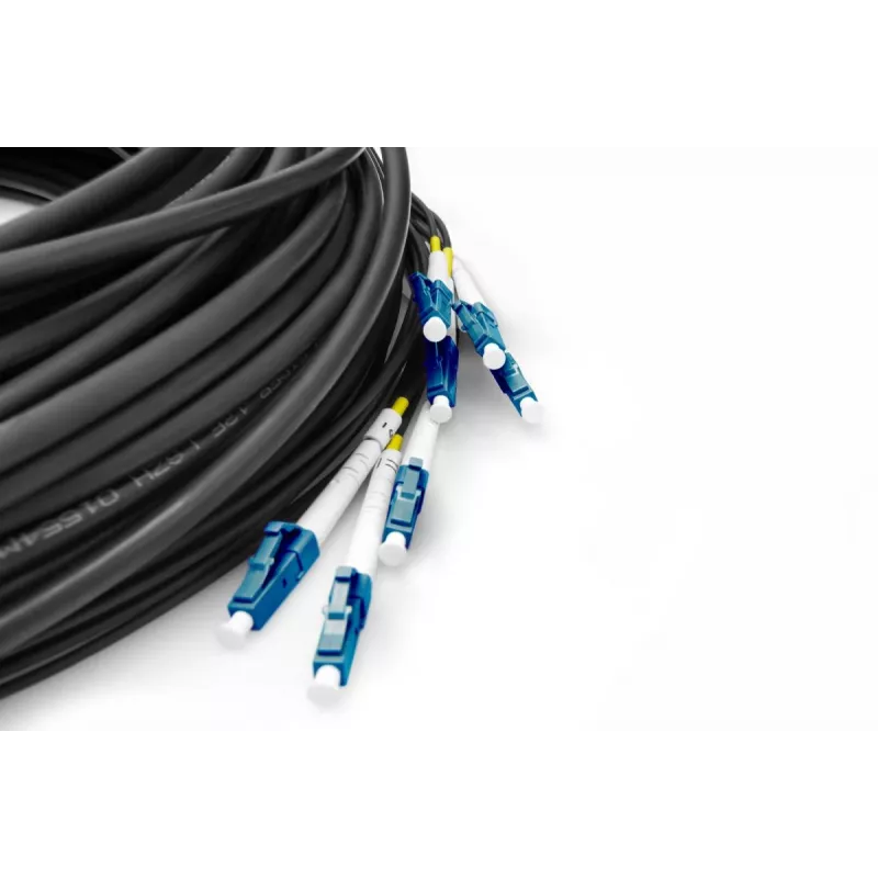 DIGITUS Cable breakout - 8 fibras SM G.657.A1 LC/UPC-LC/UPC universal negro 100m