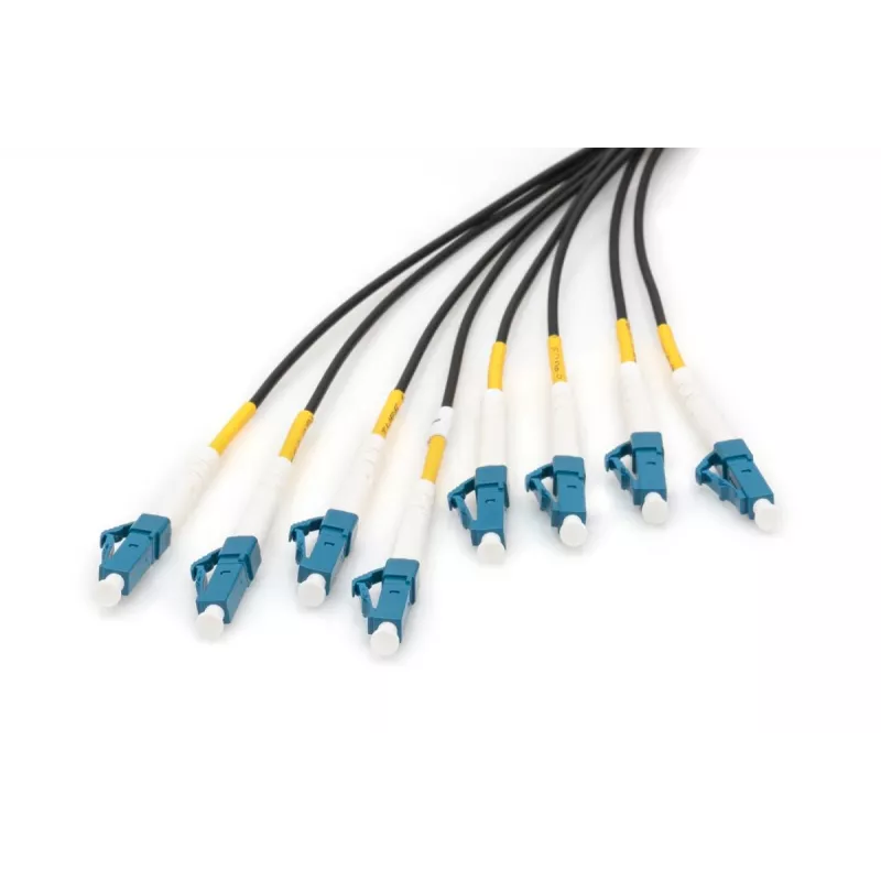DIGITUS Cable breakout - 8 fibras SM G.657.A1 LC/UPC-LC/UPC universal negro 100m