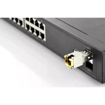 DIGITUS Módulo SFP de cobre 1,25 Gbps RJ45 compatible con HP 1000 Mbit hasta 100 m