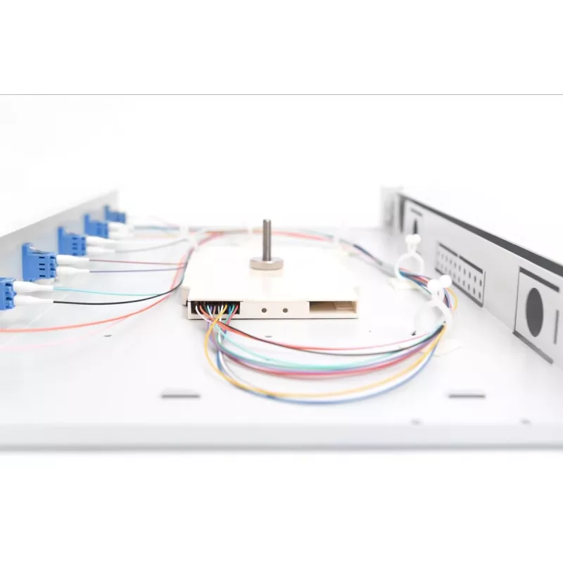 DIGITUS Caja de empalme de fibra óptica LC OS2 1U 6xLC-DX con cassette, pigtails y acopladores