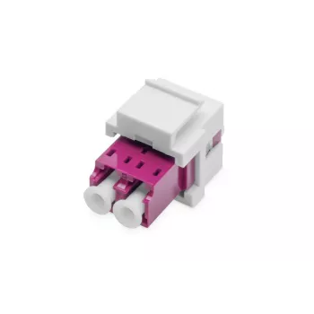 DIGITUS Acoplador LC/LC dúplex de fibra óptica, multimodo OM4, módulo Keystone