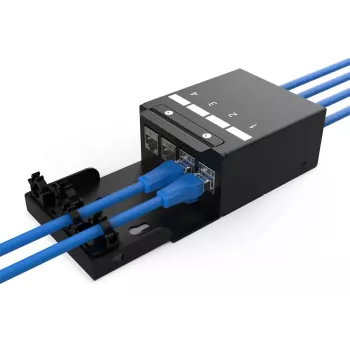 DIGITUS Caja de punto de consolidación - 4 puertos módulos Keystone con gestor de cables inteligente