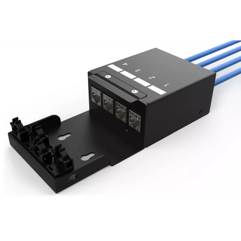 DIGITUS Caja de punto de consolidación - 4 puertos módulos Keystone con gestor de cables inteligente