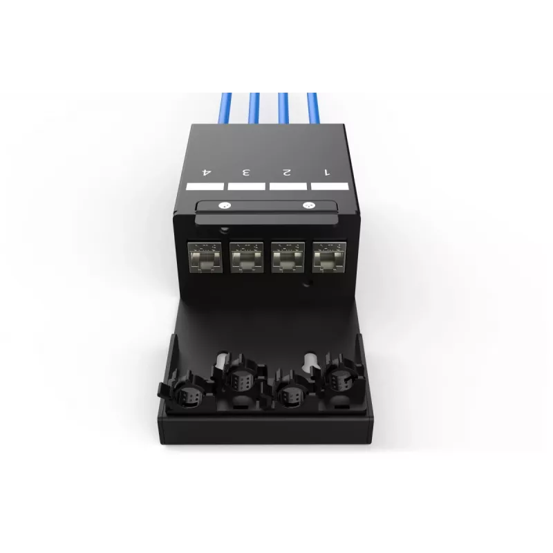 DIGITUS Caja de punto de consolidación - 4 puertos módulos Keystone con gestor de cables inteligente