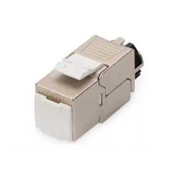 DIGITUS Jack Keystone CAT6a - apantallado, conexión sin herramientas - gestor de cables inteligente - 24 unidades