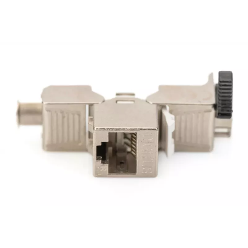 DIGITUS Jack Keystone CAT6a - apantallado, conexión sin herramientas - gestor de cables inteligente - 24 unidades
