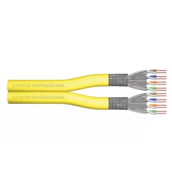 DIGITUS Cable de instalación - CAT 7A - S/FTP - AWG 22/1 dúplex - 500m - amarillo - Dca-s1a d1 a1
