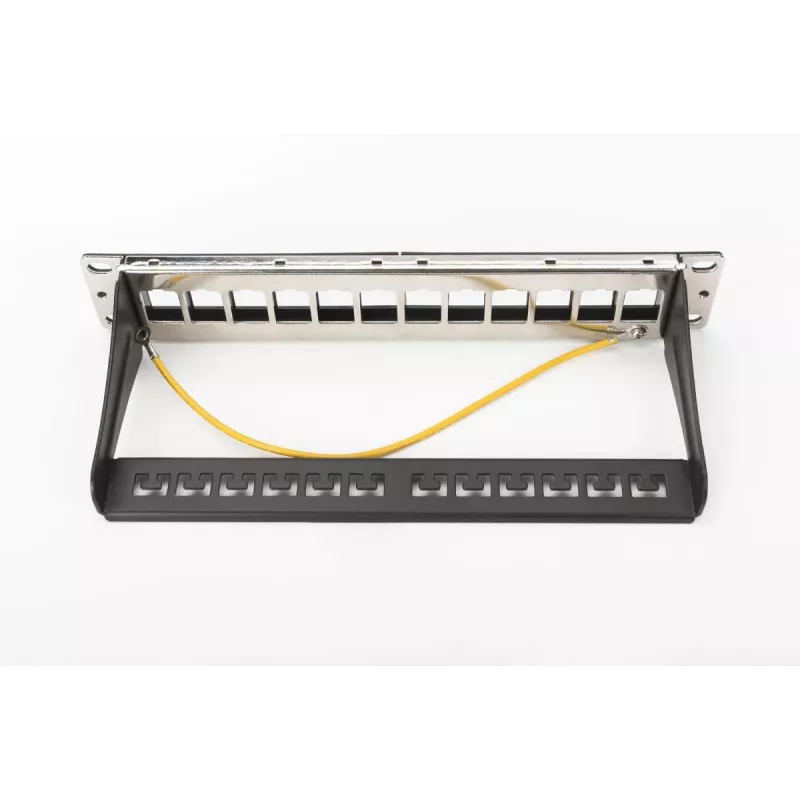 DIGITUS DN-91420 panel de parcheo modular, 12 puertos, apantallado, vacío, 1U, 10" (254 mm), negro RAL 9005