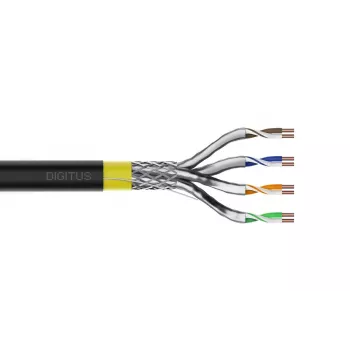 DIGITUS Cable de instalación - CAT 7A - S/FTP - AWG 22/1 simplex - 500m - amarillo - Dca-s1a d1 a1