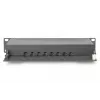 DIGITUS Panel de parcheo CAT6A apantallado, 8 puertos 1U, montaje en rack de 10 pulgadas, negro RAL 9005