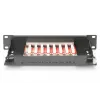 DIGITUS Panel de parcheo CAT6A apantallado, 8 puertos 1U, montaje en rack de 10 pulgadas, negro RAL 9005