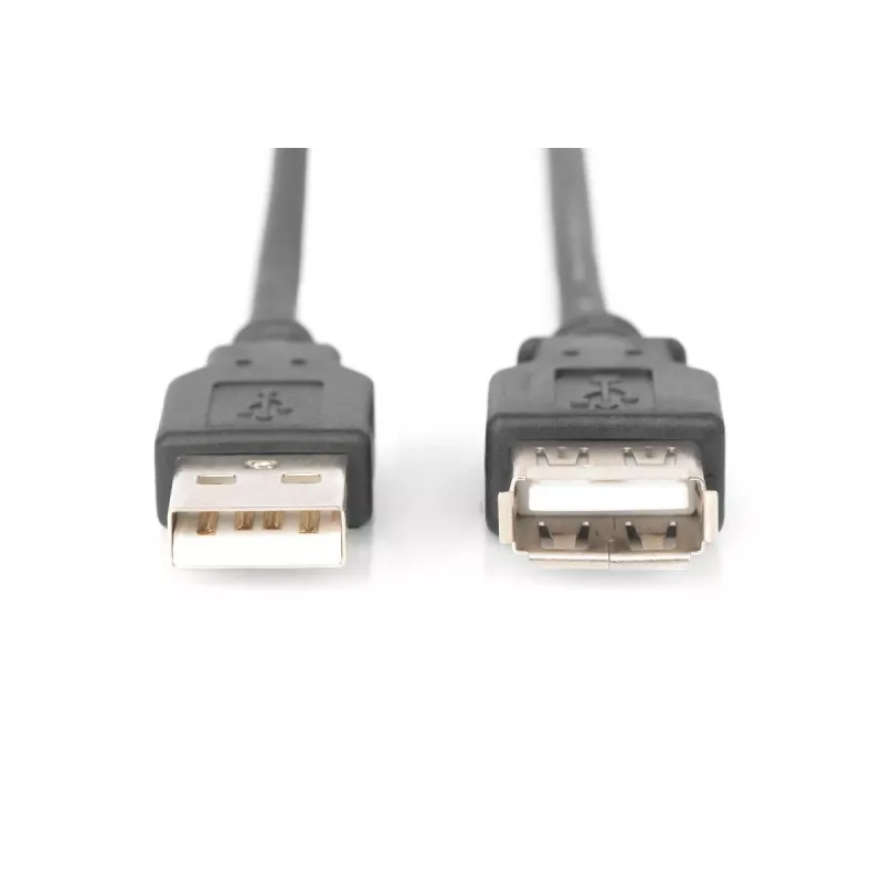 DIGITUS Cable de extensión USB 2.0, conector macho/hembra Type-A, 2m, conforme a USB 2.0, negro