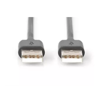 DIGITUS Cable de conexión USB 2.0, Type-A M/M, 5m conforme a USB 2.0 negro