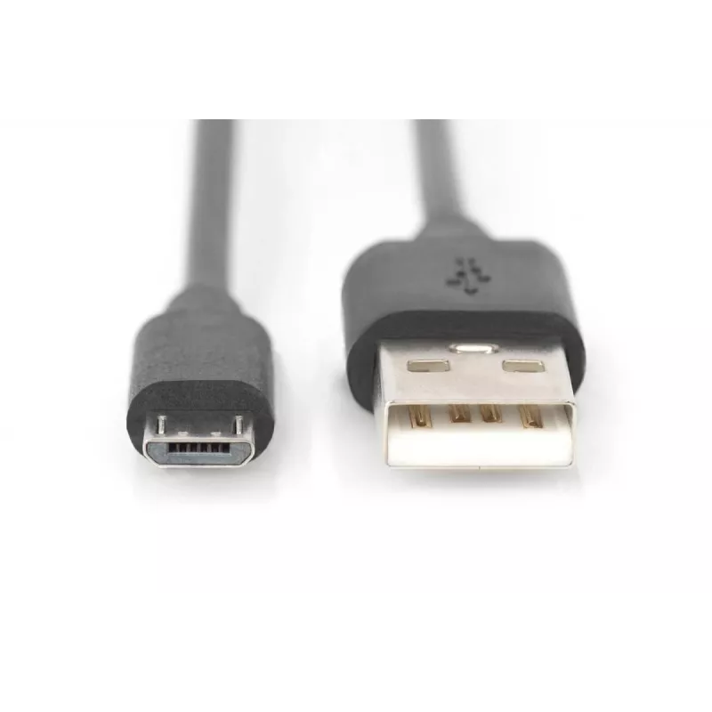 Cable de conexión USB 2.0 DIGITUS, Type-A - Micro B macho/macho, 2 m compatible con USB 2.0 negro