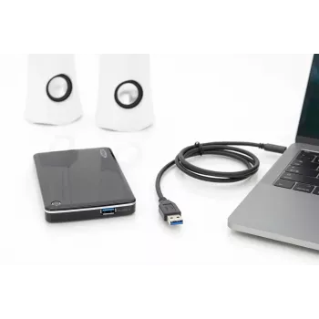Cable de conexión USB Type-C DIGITUS ASSMANN, Type-C a A macho/macho, 1 m totalmente equipado, Gen2, 3A, 10GB, versión 3.1, CE, negro